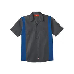 DICKIES - Camisa industrial de color plomo y azul