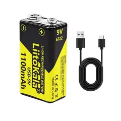 LIITOKALA - Pila 9V Recargables Tipo C con Indicador LED