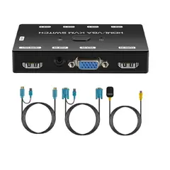 GENERICO - Switch 2 puerto HDMI, 1 VGA KVM, HD 1920*1080p Para 2PC