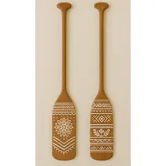 BOSQUE INVERNAL DECORACION ECO ALTERNATIVA - Set de dos remos decorativos en madera estilo Bohemian