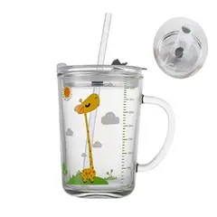 GENERICO - Taza de vidrio antiderrame para niños 400ml