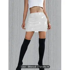 GENERICO - FALDA MINI CON LENTEJUELAS ELEGANTE
