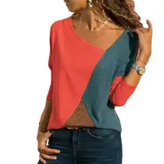 GENERICO - Talla M - Polo Algodón Manga Larga Mujer Cuello amplio