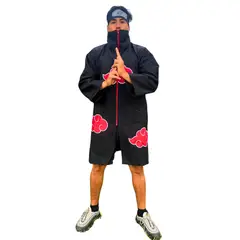 GENERICO - Disfraz Akatsuki Capa Itachi Naruto Cosplay Talla14 Completa