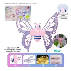 GENERICO - Disfraz de Mariposa Rosada con luces led musical