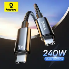BASEUS - CABLE USB C a C - 240W - CARGA RAPIDA - 2 METROS