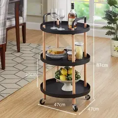 GENERICO - Carro Organizador Negro de 3 Niveles