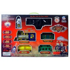 GENERICO - JugueteTren Clásico De Pilas Con 4 Sonidos Luz y Humo 4.2 Mt