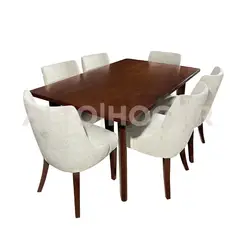 GENERICO - Juego de Comedor Alto Hogar 6 Sillas Alberica Crema