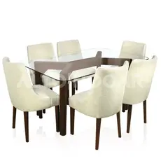 GENERICO - Juego de Comedorr 6 Sillas Pammel Crema