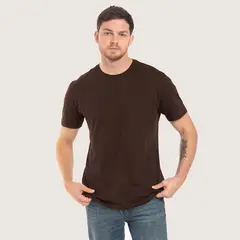 DROP THE LABEL - Polo Algodón Pima Hombre Marrón Chocolate