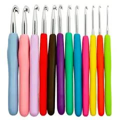 GENERICO - 12 Ganchos De Crochet Con Mango Ergonómico Agujas Suaves