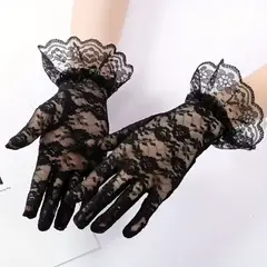 GENERICO - GUANTES DE MUJER NEGRO PARA HALLOWEEN