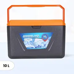 ICHIMATSU - Cooler Rectangular Gris con Tapa Naranjada 10 Litros