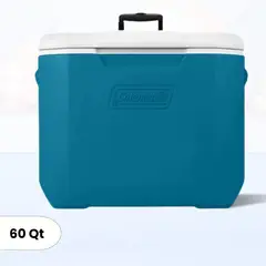 COLEMAN - Cooler Azul Oceano con Asa Telescopica y Rueda 56 Litros 60 QT