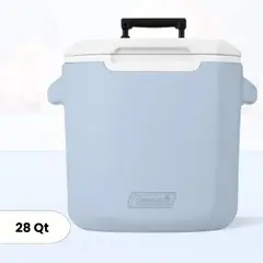 COLEMAN - Cooler Celeste con Asa y Ruedas 26 Litros 28 QT