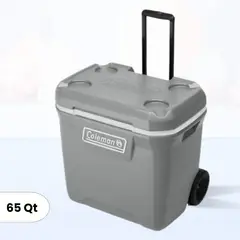 COLEMAN - Cooler Gris con Asa y Ruedas 61 Litros 65 QT