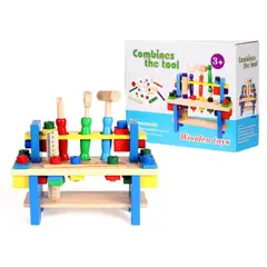 GENERICO - Set de Madera Mesa de Herramientas Pequeño Constructor