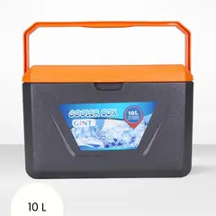 ICHIMATSU - Cooler Rectangular Gris con Tapa Naranjada 10 Litros