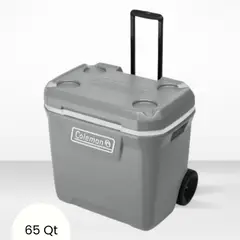 COLEMAN - Cooler Gris con Asa y Ruedas 61 Litros 65 QT