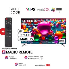 LG - TELEVISOR 75 PULG UHD 4K SMART TV THINQ AI 75UA8000PSA 2025 l CONTROL MAGIC