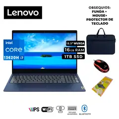 LENOVO - LAPTOP IDEAPAD SLIM 3 15IRH10, INTEL CORE I7-13620H, 16GB DDR5, SSD 1TB, 15.3" IPS WUXGA