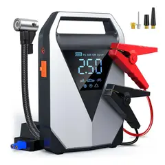 GENERICO - Arrancador de auto y Compresor de Aire Portátil 4 en 1 y Luz