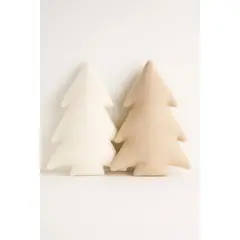 ZALMOHADAS - Pack de 2 Cojines Navideños Beige y Blanco