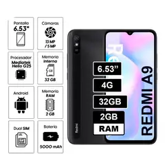 XIAOMI - REDMI 9A 2GB RAM 32GB NEGRO