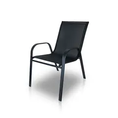 NOVAHUS - Silla de exterior de acero 88x56x72 Negro