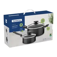 TRAMONTINA - Juego de ollas de Aluminio Loreto con tapa x 4 pzs24cm-18cm - 75286028