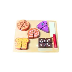 GENERICO - Set Rompecabezas de Frutas de Madera para Cortar y Aprender