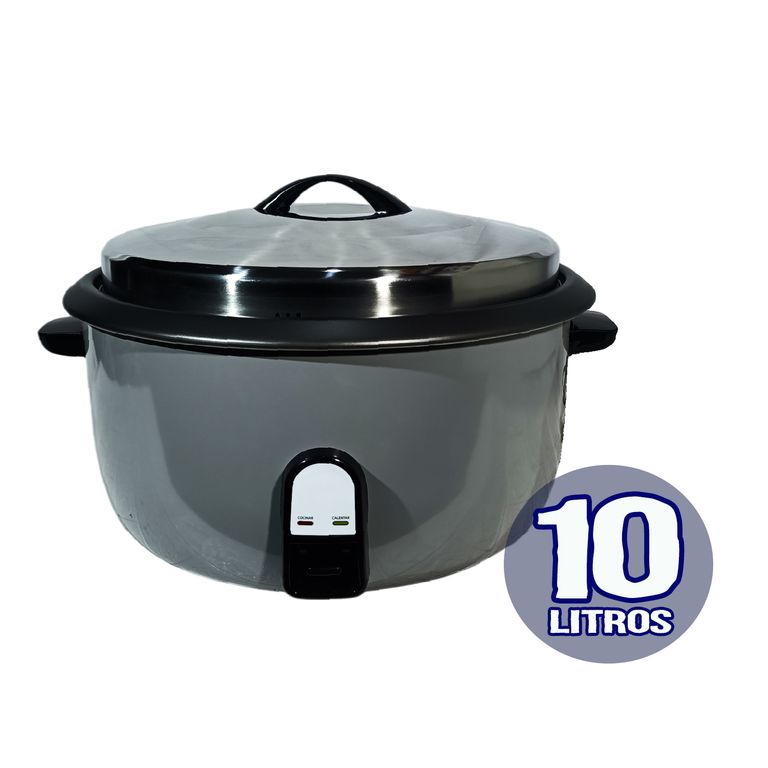 Olla Arrocera Electrica Grande 10 Litros (60 Tazas) Gris