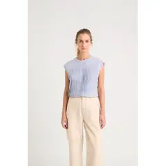 VELEZ - Vélez Blusa Clavel Cuero Gamuza Mujer Prenses Azul Claro