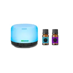 GENERICO - Aromatizador Difusor De Aromas 7 Colores 818 oscuro + Pack 2 Aceites