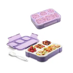 GENERICO - LONCHERA HERMÉTICA 4 COMPARTIMIENTOS + CUBIERTO