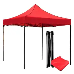 GENERICO - Toldo Plegable 3x3m Protección Impermeable Color Rojo