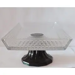GENERICO - Bandeja de Vidrio con Pedestal para Piqueos o Torta