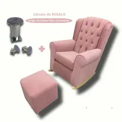 NO LOGO - Sillon Mecedor de Lactancia Antifluido color PALO ROSA