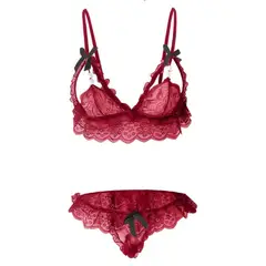 NOLOGO - LENCERÍA DE ENCAJE LICRADO CON PERLAS ROPA SEXY