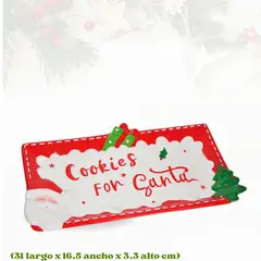 ICHIMATSU - Fuente Rectangular Navideña de Loza diseño Santa 12