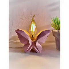 GENERICO - Lámpara Mariposa Concreto rosa luz cálida 4W