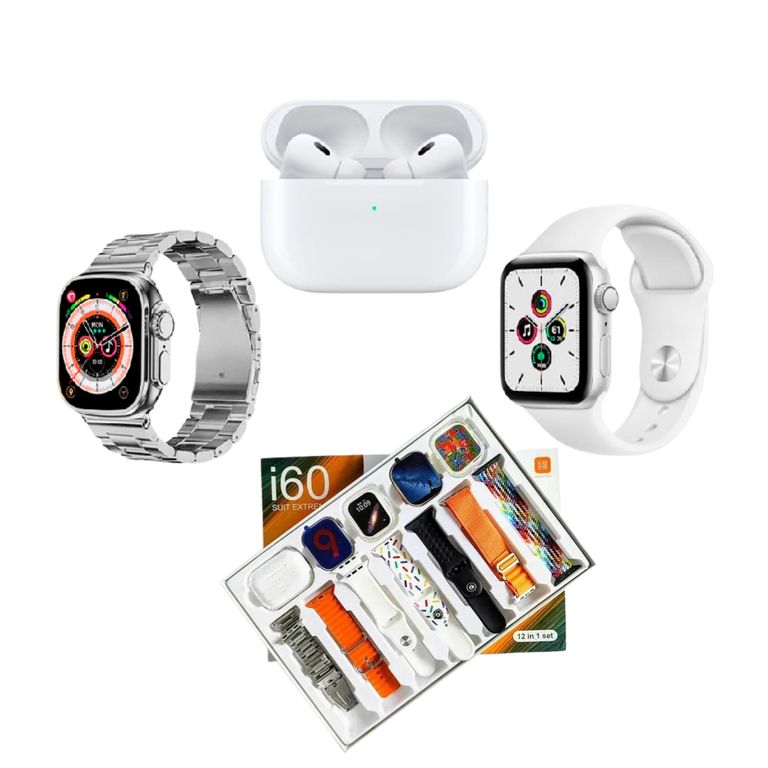 I60 Suit Extreme - 2 Smartwatch + Audifonos + Correas Gris