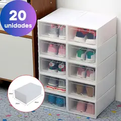 GENERICO - Pack x 20 Organizador Apilables de Zapatillas- Blanco