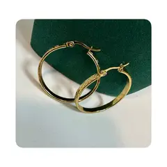 GENERICO - Aretes Acero - Argollas Diseño Cultura Dorada