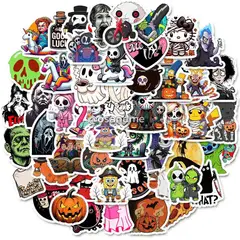 GENERICO - Sticker Halloween pack 50 piezas resistente al agua terror