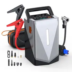 GENERICO - Arrancador de Auto Portátil con Inflador, Luz y Power Bank
