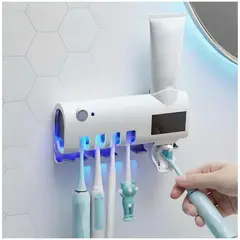 GENERICO - Porta Cepillos Esterilizador UV y Dispensador Automático Pasta Dental