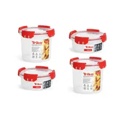 TRIKO - Set x2 Contenedores Plásticos 500 ml Redondos + x2 240 ml Redondos