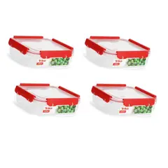TRIKO - Tapers Set x4 Contenedores Plásticos Herméticos Cuadrados 600 ml